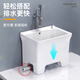 Suse wash mop pool high-foot balcony bathroom mop pool household ceramic floor basin four-legged mop pool sink 41*31*41 with overflow + Taiwan controlled drain