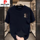 Pierre Cardin 2025 Drachenjahr schwere Baumwolle Kurzschlärm T-Shirt für Jugendliche und Frauen Sommer-Ins Modemarke Street Lose Runde Hals Top White K967 Bafang Lai Cailong Herrenkleidung 2024 Neuem Empfohlen 90-100jin [Jin gleich 0,5 kg] S S