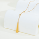 Xuecong Zokai 18K gold plain gold necklace, simple and romantic K gold pendant, design-inspired color gold pendant, multiple options, long water drop style (approximately 2-2.1 grams)