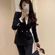 LeCali Professional Blazer Women's Business Meeting Formal Wear Speech Contest Interview Workwear Sales High-end Work Clothes Professional Blazer Black XL 120Jin Jin is equal to 0.5 kg within