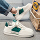 Huilijun Herrenschuhe für den Frühling atmungsaktiv 2025 neue kleine weiße Schuhe für Männer koreanischer Stil trendy vielseitig dicker alleiniger Sport und Freizeit 9906 Weiß und Grün 40
