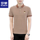 Romon Men's Shirt Cold T-shirt à manches courtes Stripes d'été Polo. T-shirt à la mode à manches à manches à manches à demi-manche 6626 Gray M 90Jin [Jin est égal à 0,5 kg]