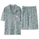 Yu Zhaolin (YUZHAOLIN) pajamas men's pure cotton summer shorts shorts 2025 new summer men's home clothing set large size for outside wear NSALM-LMSJ9227 3XL (recommended 175-195Jin [Jin equals 0.5 kg])