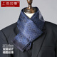 
Shanghai story men's silk scarf satin 100% mulberry silk scarf gift box for gift for people on holiday birthday gift tile blue