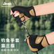 Jeep Jeep riding gloves men's summer new outdoor sun protection fishing waterproof wear-resistant non-slip anti-cut fingerless gloves khaki black