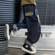 McTicco Boys Handsome Jeans 2025 Frühling Neue Kinderarbeitshose Jungen Frühling und Herbsthosen große Kinder gerade Hosen 13136 Blau + 13077 Denim Blue [zwei Stücke] 120 120 cm