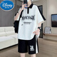 Disney (Disney) T-shirt à manches courtes de 12-15 ans Vêtements de garçons de 12-15 ans 13 élèves de lycée Polo Polo 14 Costume d'été pour enfants 6629 noir (short à manches + shorts) Assurance qualité 170 m 90-110jin [Jin est égal à 0,5 kg]