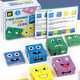 Face-changing Rubik's Cube Expression Building Blocks Puzzle Children's Education Early Education Kindergarten Parent-child Interactive Game Wooden Toys Color Box Model Face-changing Rubik's Cube with Bell 15.5*15.5*4.5cm