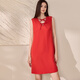 
ROEYSHOUSE high-end orange-red sleeveless dress for women 2025 summer new temperament bow straight skirt 11978 orange-red M