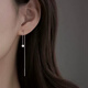 Guanpuge Fat Donglai same style pt950 platinum ear wire PT950 female new style tassel temperament ear piercing platinum long earrings platinum square ear wire