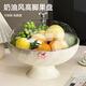 YOUQIN Fruit Plate Living Room Home High-Looking Coffee Table Fruit Plate Light Luxury Style Drainage Tray Dry Fruit Plate for Tea Break Drainable with Cover Cream White