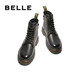 Belle Men's Shoes Plus Fleece Martin Boots Men's Winter Cotton Shoes Chelsea High Top Boots A1694DD4 Negro - Single 39