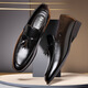 Voiture classique transfrontalière de grande taille British Business Casual Leather Shoes Youth Versatile Coréen Men's Chaussures noir 9923 38