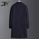 DK brand men's woolen coat men's winter new thickened warm mid-length windbreaker business casual jacket gray M 170