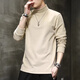 Woodpecker long-sleeved T-shirt for men 2025 autumn and winter new style plus velvet thickened half turtleneck bottoming shirt warm slim fit German velvet top for men 2162 white XL recommended 120-145Jin Jin equals 0.5 kg
