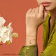 Zhou Shengsheng Gold Bracelet, Foot Gold Side-On Water Rippled Bracelet Birthday Gift 09240B Priced at 17 cm 3.6 grams