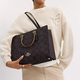COACH Maggie spot logo canvas tote bag shopping bag one shoulder new 25 new black CY677-IMXI8 spot large size