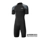 OUZO wetsuit men's 1.5mm short-sleeved shorts one-piece back zipper sun protection surfing suit jellyfish suit winter swimsuit black gray 2XL