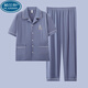 
Palando 2025 new men's pajamas innocent cotton short-sleeved suit can be worn in summer for teenagers' trousers home clothes G3884 blue-short-sleeved trousers counter high-end flagship flagship L[recommended 100-120Jin[Jin equals 0.5 kg]] high-quality first-line brands