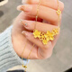 GRAYCEWODY Old Phoenix New Gold Sanshenghua Necklace Women's 999 Pure Gold Temperament Flower Pendant Pure Gold 24K Clavicle Chain 0.01g Old Phoenix Gold Store Model Sanshenghua Necklace