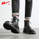 Huili Martin Boots Herren Sommer 2025 Neue heiße High-Top-Stiefel Herren-Briten-Stil schwarze Lederstiefel Schwarz 44