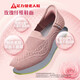 足力健老人鞋一脚蹬中老年休闲鞋玫瑰妈妈鞋25116007J 藕粉色-37