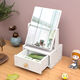 Wing Fantasy Cosmetic Storage Rack Storage Box Drawer-type Makeup Mirror Desktop Dressing Mirror Dormitory All-in-One Dressing Table Large Double-drawn Mirror Dual-Purpose Round Mirror