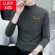 
ClolvKiss autumn and winter half-high neck base shirt men's long-sleeved T-shirt pure cotton autumn clothes versatile plus velvet simple thickened thermal underwear black YP-C6187 plus velvet M