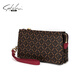 Sachi SATCHI clutch bag fashionable PVC women's bag large capacity multi-component durable mobile phone bag for wife brown/red