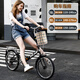 ICOLOUR folding bicycle for adult men and women ultra-light portable bicycle variable speed shock absorbing commuter scooter trunk without installation [No installation] Top-fitting version single speed - fashionable black 22 inches [suitable height: 150-180cm]
