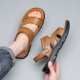 Huili sandals men's foot slippers versatile men's shoes beach shoes breathable slippers WSL(WZ)-1390 yellow brown 43