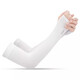 
Fishing sleeve ice silk sun protection men and women summer outdoor driving arm guard cool breathable thin ice sleeve straight-white 1 pair
