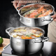 Pangdonglai Tongchang Small Steamer 304 stainless steel three-layer thickened household soup pot with steamer double multi-layer electromagnetic, all-steel model with 1 steam grid (5-8 e 15828cm Extra thick material stove universal warranty 1 year