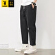 Playboy (PLAYBOY) Men's Clipper Pants 2025 New Spring and Autumn Workwear Straight Loose Hammer Shaped Pure Cotton Casual Pants Men's Trendy and Versatile 9904 Military Green [Pure Cotton High Quality] M
