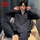Catman (MiiOW) double-sided pure cotton pajamas for men long-sleeved spring, autumn and winter large-size men's comfortable large-size youth and middle-aged summer home clothing 3291HOMES L (110-135Jin [Jin equals 0.5 kg])