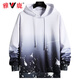 Yalu Sweatshirt Herren Frühlings- und Herbst-Rund-Hals-Pullover Mode Winter und Samt verdickte lässige, vielseitige, vielseitige Kapuze-Top-Weiß 6913 [hohe Qualität] XL [125-145jin [Jin entspricht 0,5 kg]]
