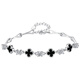 Guanpu Pavilion Fat Donglai same style pt950 platinum bracelet four-leaf clover pt999 girls platinum bracelet women's Valentine's Day gift PT950 black agate four-leaf clover bracelet SF engraving