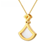 Puri Dada Jewelry 18K Gold Diamond White Shell Pendant Small Skirt Fashionable Sweet Neck Jewelry Gift for Girlfriend or Wife 18K Gold Diamond White Shell Pendant