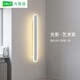 
Shantoulin Village wall lights modern simple living room bedroom long bedside lamp Nordic linear entrance aisle wall light 9227-black 40cm-three-color light 13W-full