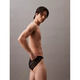 Calvin Klein men's sports briefs, lace thong, same color elastic logo waistband, breathable and comfortable NB3857 black - 1 pair S