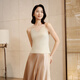Ep Yaying High-End-Serie Mulberry Silk V-Ausschnitt Sling Weste Sweater 2025 Sommer Neues Modell 9905a Beige L.