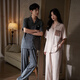 Shaqian 2025 new summer couple pajamas soft cotton short-sleeved trousers women's suit cool men's home wear