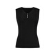 Kelaitels neuer Sommer 2025 Einfache Festkörper-V-Ausschnitt-Weste für Frauen schlanker fit schlanker innerer Perspektive Top Black M.