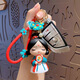 Orange egg tart cartoon national trend Tang Dynasty ladies keychain women's bag pendant car keychain school bag hanging decoration small gift Tang Ladies keychain-Wanyue