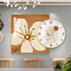 
Nordic simple and fashionable restaurant with clock combination decoration paintings, light luxury dining room background wall hanging paintings, crystal porcelain paintings, TXMG12608 60*60cm+round diameter 40cm, total length 80 elegant
