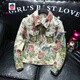 Aemape Jacke Herren European Trendy Brand hübsches gestickter Frühlings- und Herbst-Herren-Revers schlanker junger und mittlerer Jacke mit mittleren Alter 9227 Farbe Schlanker Anpassungsgröße kleiner m