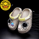 GDUCK KIDS children's slippers for girls summer hole shoes for boys non-slip bag head medium-sized children's parent-child sandals baby beach shoes gray - McDonald Dinosaur upgraded version 39 [inner length is about 23.5cm]
