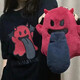 Fadenjue GRAF original brand BooGhost Cute Ghost 2.0 Earth Apple Orange Various Street Loose T-shirt Short Sleeve Black Devil 832# XL