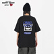 T-shirts Charles Peach Heart pour hommes et femmes, petit monstre imprimé en coton pur couple de base de base de base courte, noir m