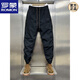 ROMON Frühjahr neue Small-Foot-Overalls für Herren, locker sitzende Outdoor-Sport-Haremshosen, hübsche Modemarke, einfarbige Freizeithosen, Khaki, M, Gewicht 100–125, Jin Jin entspricht 0,5 kg